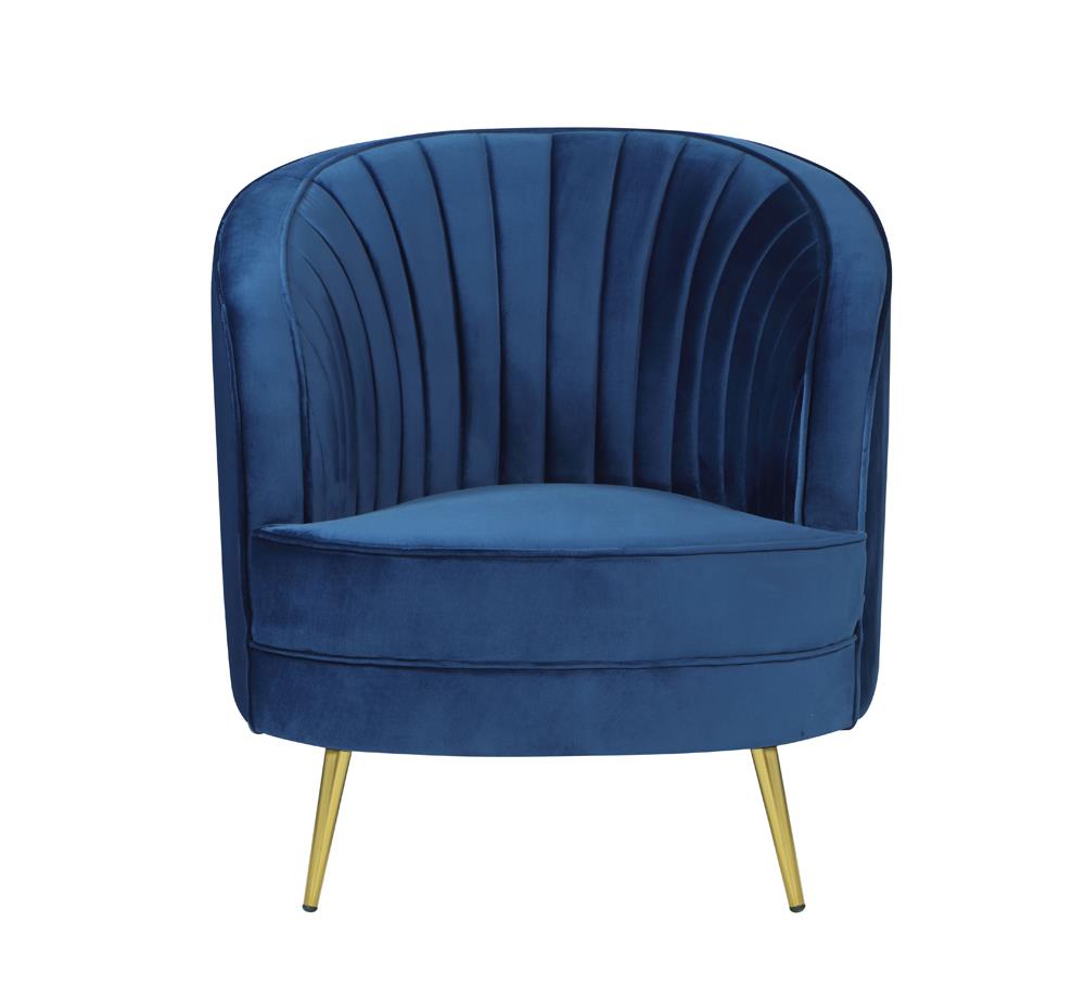 Sophia Upholstered Vertical Channel Tufted Chair Blue