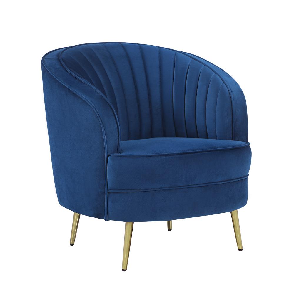 Sophia Upholstered Vertical Channel Tufted Chair Blue