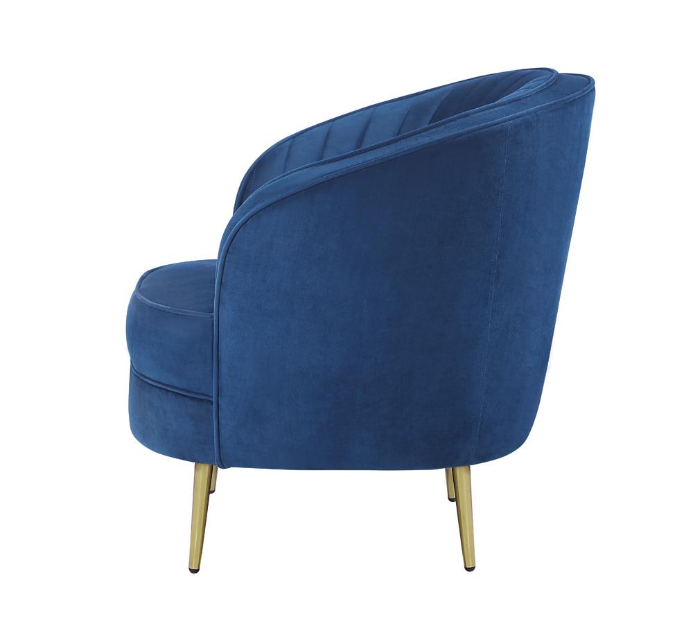 Sophia Upholstered Vertical Channel Tufted Chair Blue