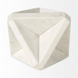 Sophia White Marble Decor Stand by Mercana at Eve Furniture
