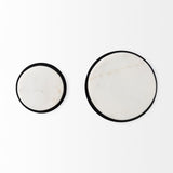 Sophia White Marble Set of 2 Wall Hooks by Mercana at Eve Furniture
