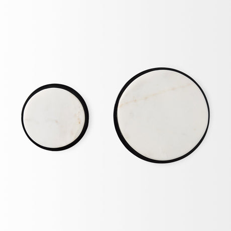 Sophia White Marble Set of 2 Wall Hooks by Mercana at Eve Furniture