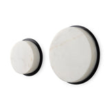 Sophia White Marble Set of 2 Wall Hooks by Mercana at Eve Furniture