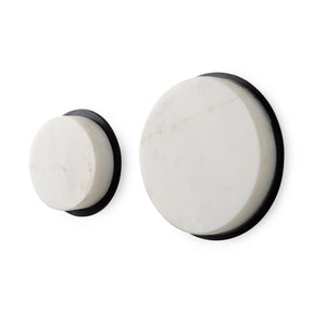 Sophia White Marble Set of 2 Wall Hooks by Mercana at Eve Furniture