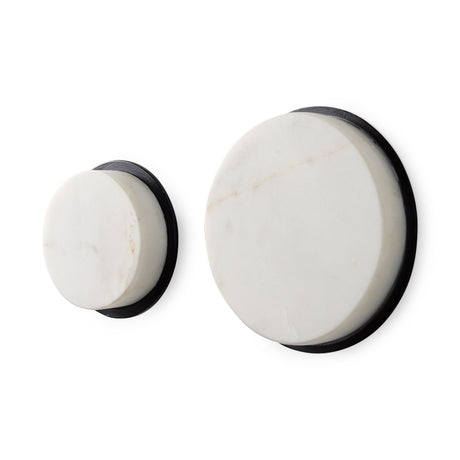 Sophia White Marble Set of 2 Wall Hooks by Mercana at Eve Furniture