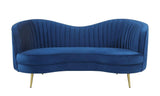 Sophia Blue Upholstered Camel Back Loveseat by Coaster at Eve Furniture