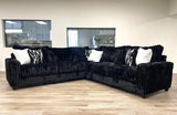 Sophie Black Corduroy Oversized Sectional by Happy Homes at Eve Furniture