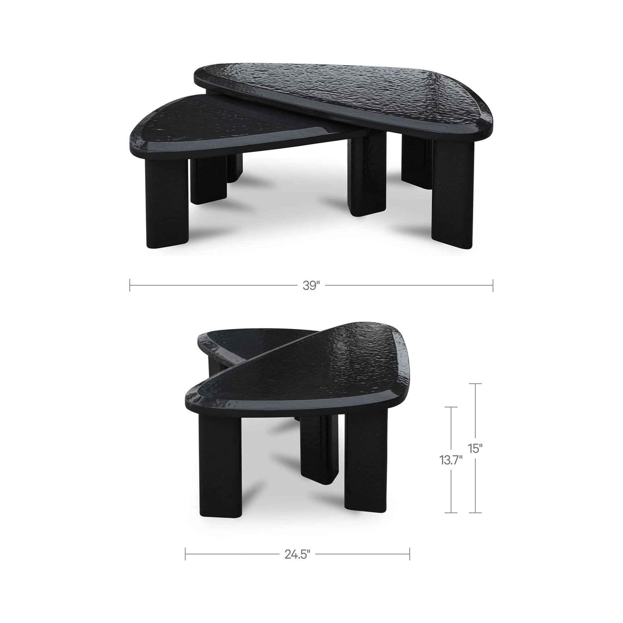Sophie Charcoal Lacquer Outdoor Nesting Table Set by Moe's Home at Eve Furniture