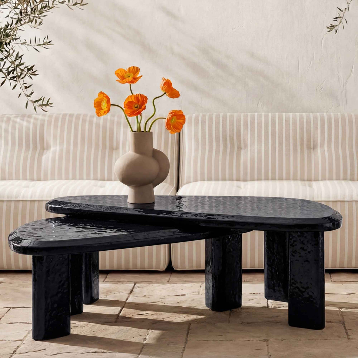 Sophie Charcoal Lacquer Outdoor Nesting Table Set by Moe's Home at Eve Furniture