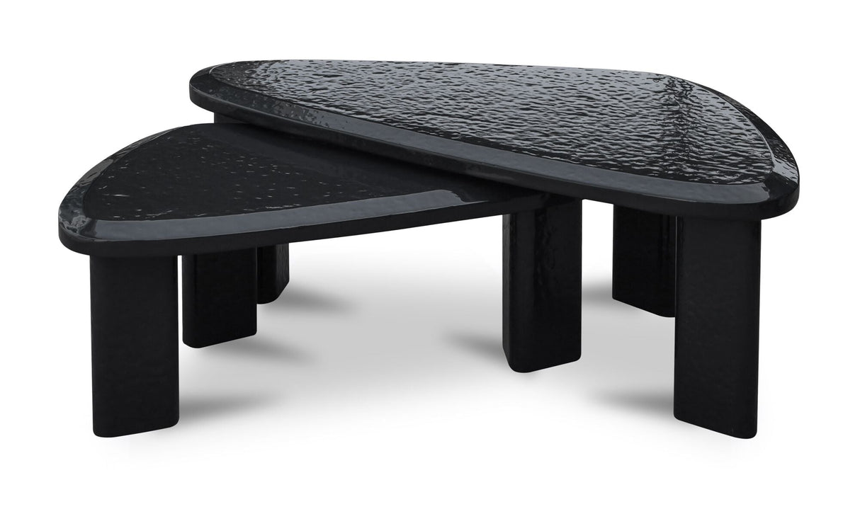 Sophie Outdoor Nesting Table Set Charcoal Lacquer by Moe's Home at Eve Furniture
