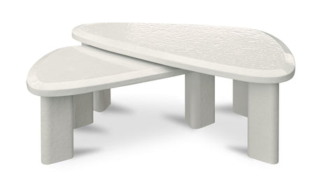 Sophie Outdoor Nesting Table Set Cream Lacquer by Moe's Home at Eve Furniture