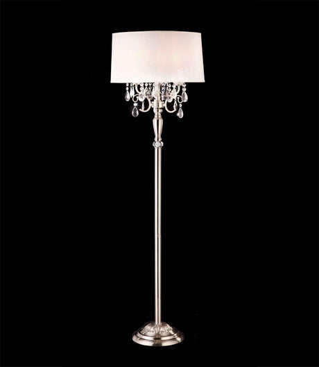 Sophy White/Chrome Floor Lamp by Furniture of America at Eve Furniture