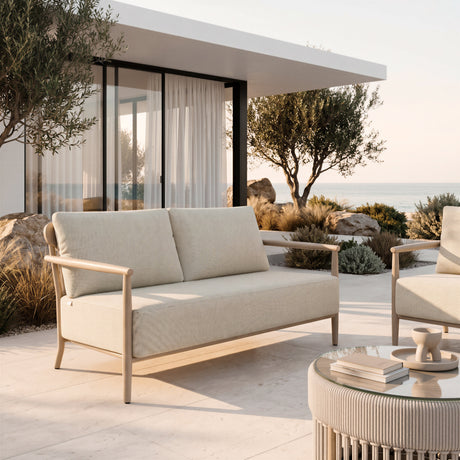 Sora Green Outdoor Loveseat by Zuomod at Eve Furniture