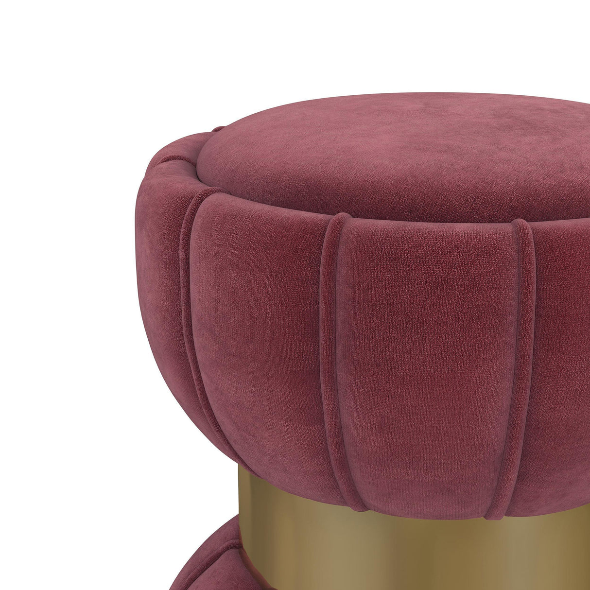 Sora Pink Upholstered Round Ottoman by Coaster at Eve Furniture