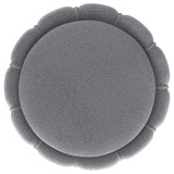 Sora Upholstered Round Ottoman Grey