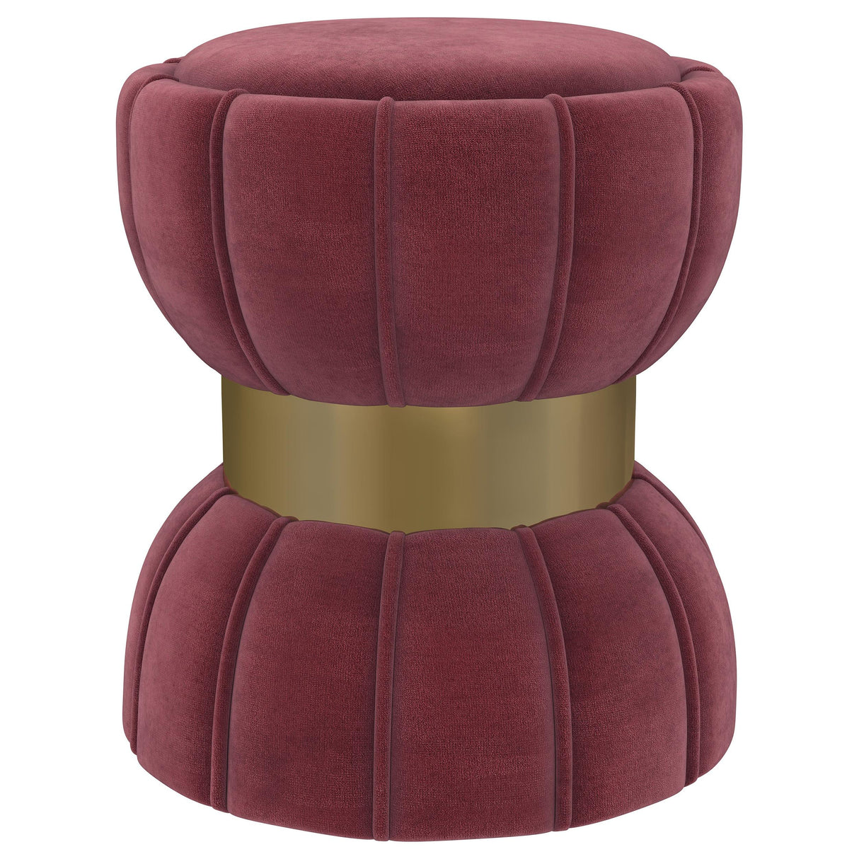 Sora Upholstered Round Ottoman Pink