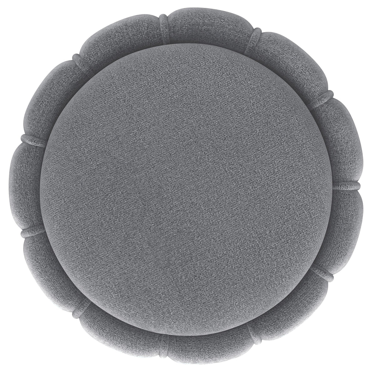 Sora Grey Upholstered Round Ottoman by Coaster at Eve Furniture