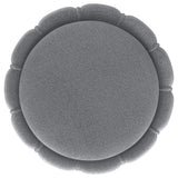 Sora Grey Upholstered Round Ottoman by Coaster at Eve Furniture