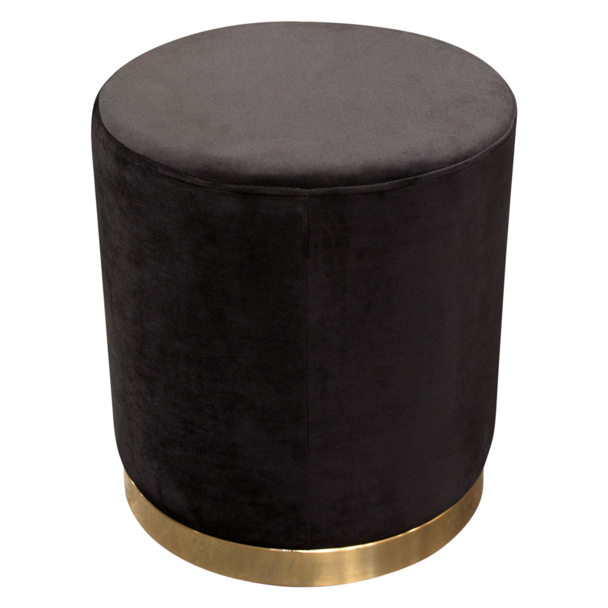 Sorbet Black Round Accent Ottoman by Diamond Sofa at Eve Furniture