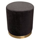 Sorbet Black Round Accent Ottoman by Diamond Sofa at Eve Furniture