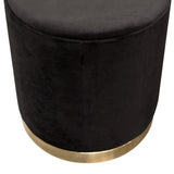 Sorbet Black Round Accent Ottoman by Diamond Sofa at Eve Furniture