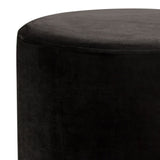 Sorbet Black Round Accent Ottoman by Diamond Sofa at Eve Furniture