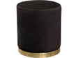 Sorbet Black Round Accent Ottoman by Diamond Sofa at Eve Furniture