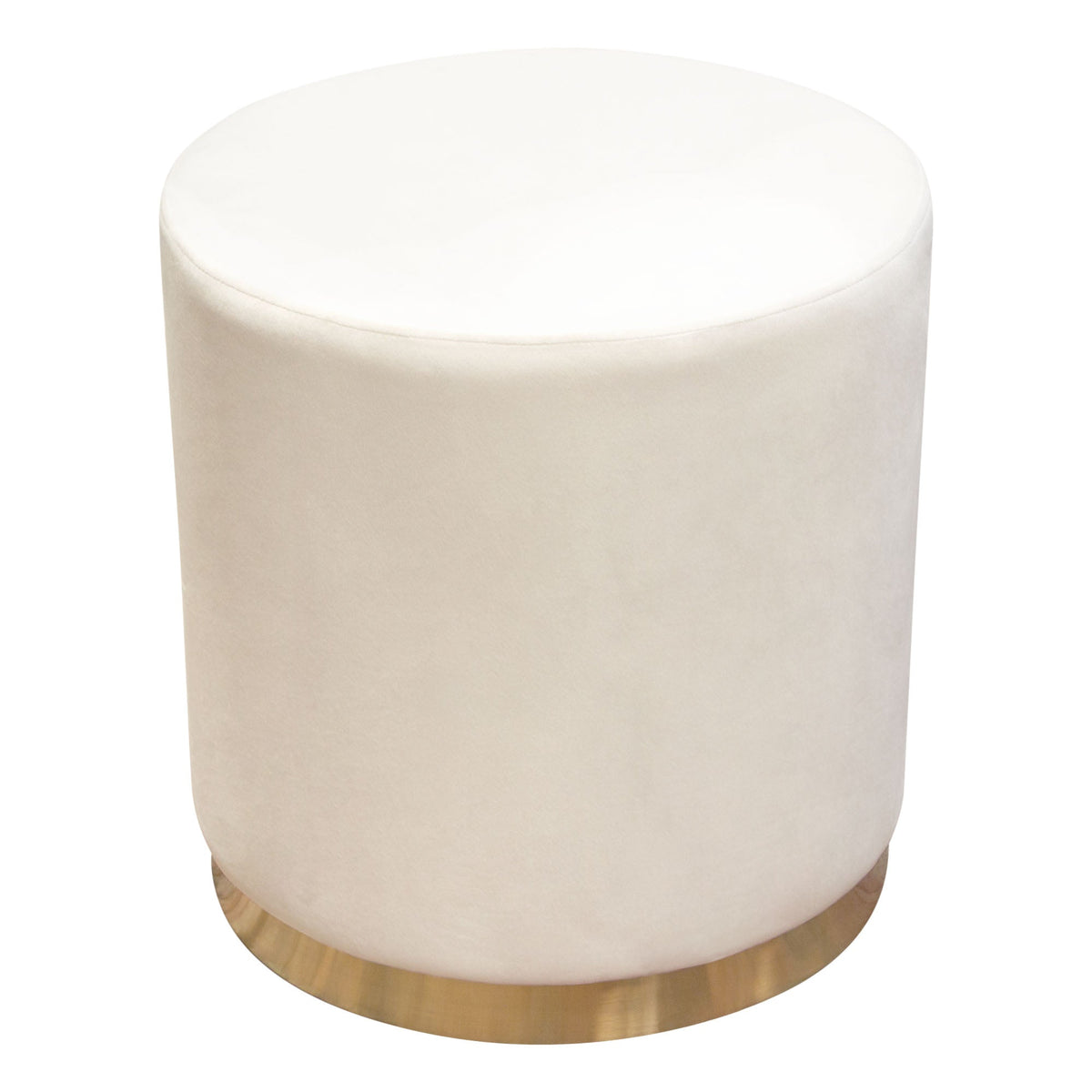 Sorbet Cream Round Accent Ottoman by Diamond Sofa at Eve Furniture