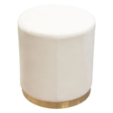 Sorbet Cream Round Accent Ottoman by Diamond Sofa at Eve Furniture