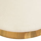 Sorbet Cream Round Accent Ottoman by Diamond Sofa at Eve Furniture