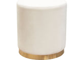 Sorbet Cream Round Accent Ottoman by Diamond Sofa at Eve Furniture