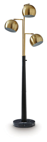 Sorcha Gold Finish/Black Floor Lamp by Ashley at Eve Furniture