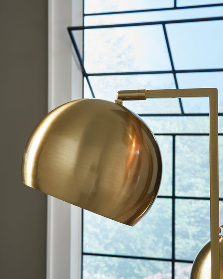 Sorcha Gold Finish/Black Floor Lamp by Ashley at Eve Furniture