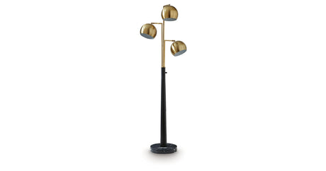 Sorcha Gold Finish/Black Floor Lamp by Ashley at Eve Furniture