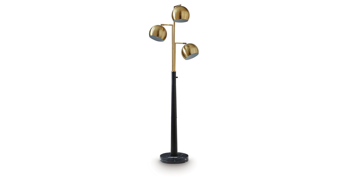 Sorcha Gold Finish/Black Floor Lamp by ASHLEY FURNITURE at Eve Furniture