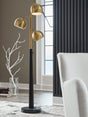 Sorcha Gold Finish/Black Floor Lamp by ASHLEY FURNITURE at Eve Furniture