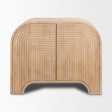 Sorina Reverse Fluted Light Brown Wood Accent Cabinet by Mercana at Eve Furniture