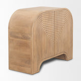 Sorina Reverse Fluted Light Brown Wood Accent Cabinet by Mercana at Eve Furniture