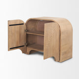 Sorina Reverse Fluted Light Brown Wood Accent Cabinet by Mercana at Eve Furniture