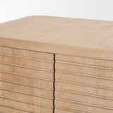 Sorina Reverse Fluted Light Brown Wood Accent Cabinet by Mercana at Eve Furniture