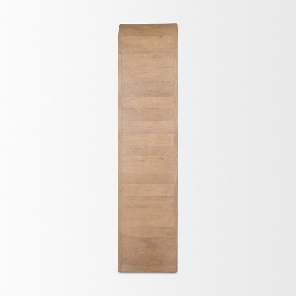 Sorina Reverse Fluted Light Brown Wood Curio Cabinet by Mercana at Eve Furniture