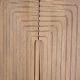 Sorina Reverse Fluted Light Brown Wood Curio Cabinet by Mercana at Eve Furniture