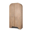 Sorina Reverse Fluted Light Brown Wood Curio Cabinet by Mercana at Eve Furniture