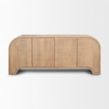 Sorina Reverse Fluted Light Brown Wood Sideboard by Mercana at Eve Furniture