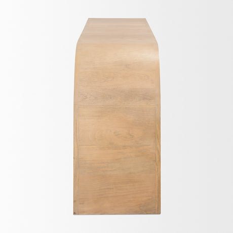 Sorina Reverse Fluted Light Brown Wood Sideboard by Mercana at Eve Furniture