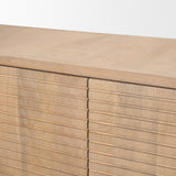 Sorina Reverse Fluted Light Brown Wood Sideboard by Mercana at Eve Furniture