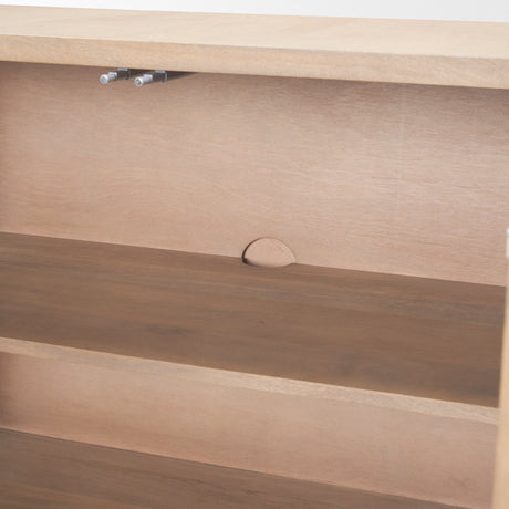 Sorina Reverse Fluted Light Brown Wood Sideboard by Mercana at Eve Furniture