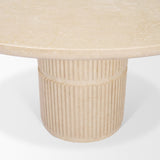Sorrano 59" Botticino Marble Round w/ Fluted Base Dining Table by Mercana at Eve Furniture