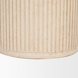Sorrano 59" Botticino Marble Round w/ Fluted Base Dining Table by Mercana at Eve Furniture