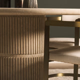 Sorrano 59" Botticino Marble Round w/ Fluted Base Dining Table by Mercana at Eve Furniture
